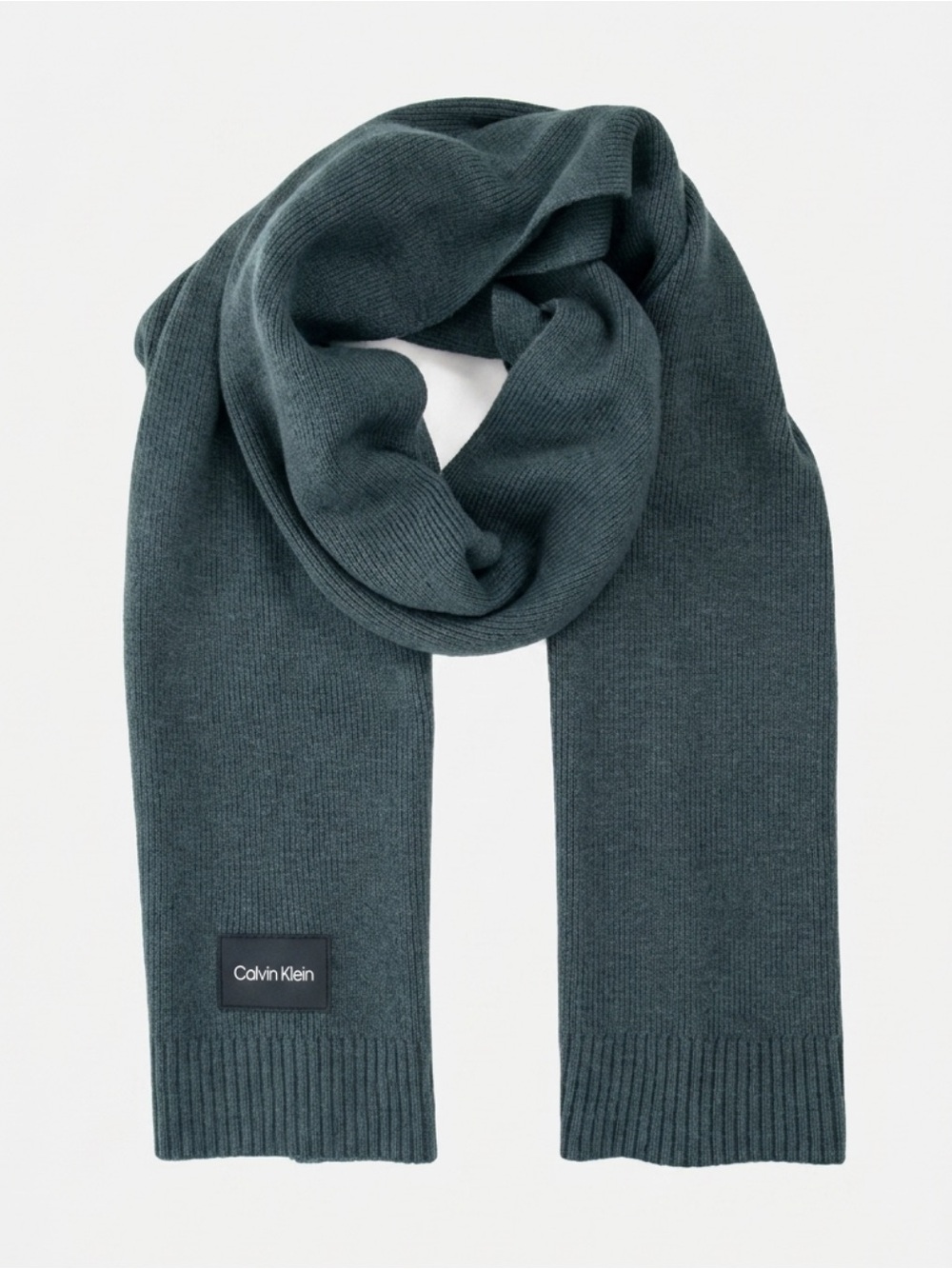 NWT Calvin Klein Men's Green Slate Gray Knit Scarf